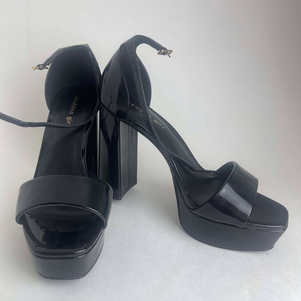 Madden Girl Women's Omega Platform High Heel Dress Shoes Black‎ Size 9.5